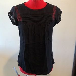 Gorgeous black lace detail top. Size small